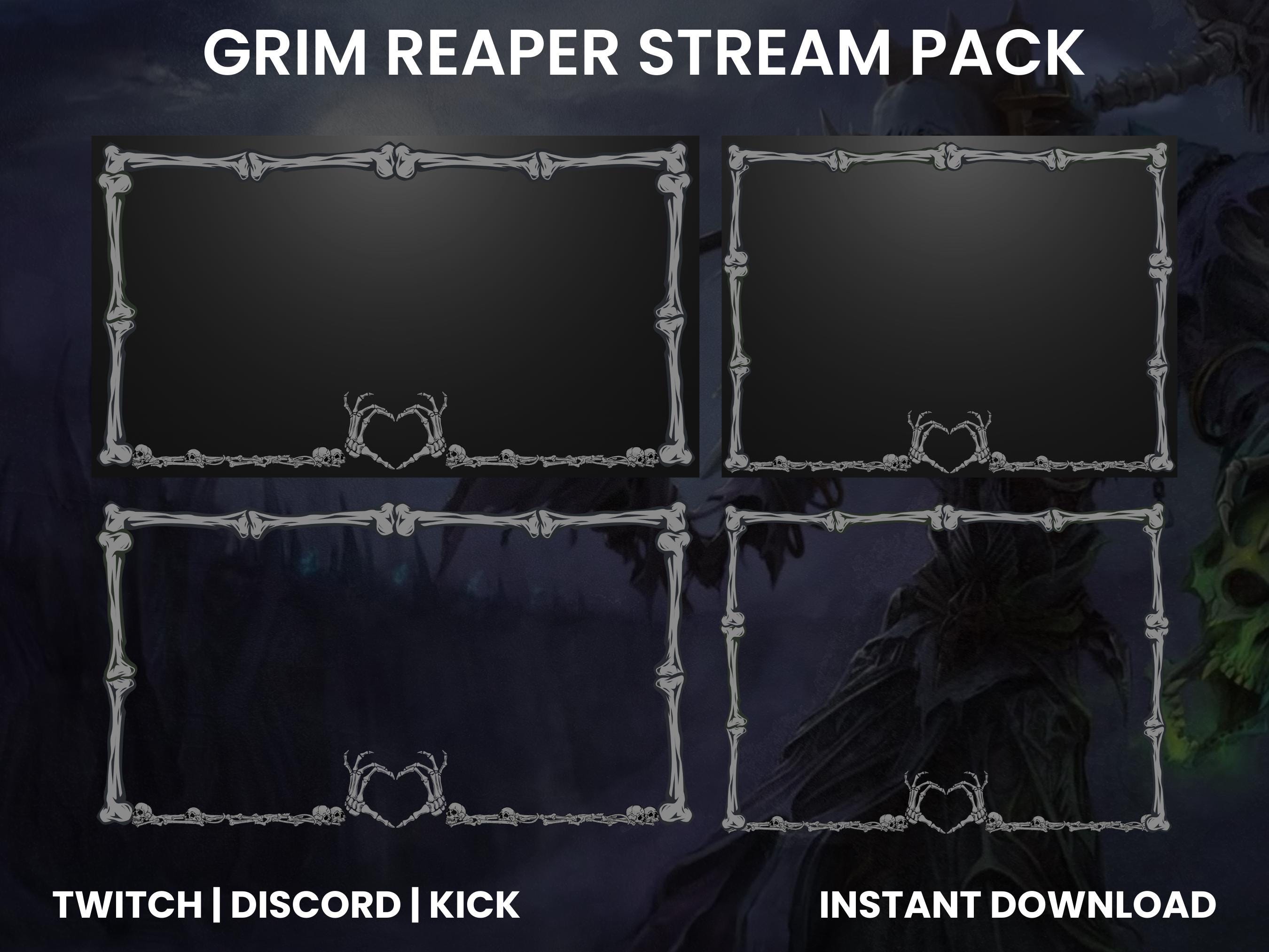 Steam Rip Reaper Grim Reaper Twitch Steam Pack | Twitch Screen Overlay | Twitch Sub ...