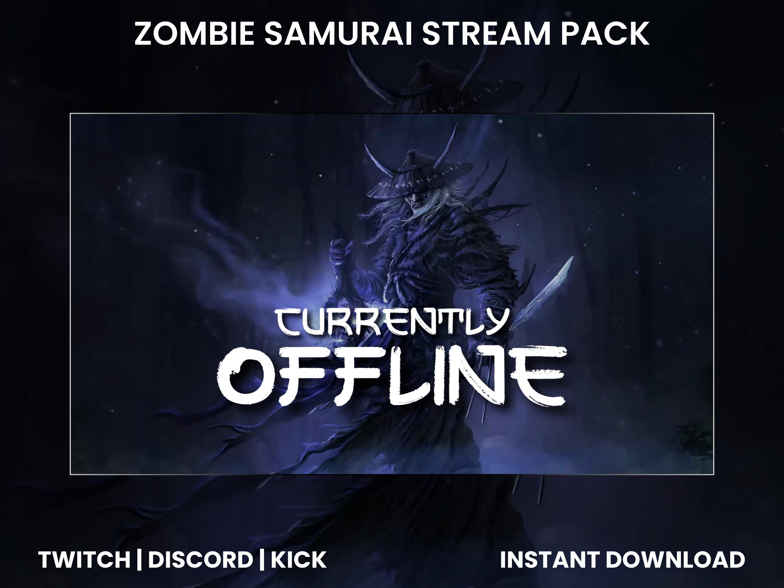 Zombie Samurai Twitch Stream Pack | Twitch Screen Overlay | Twitch ...