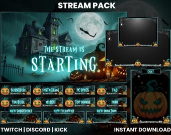 Haunted Mansion Halloween Stream Pack | Spooky Twitch, YouTube, Kick & Discord Overlay Bundle