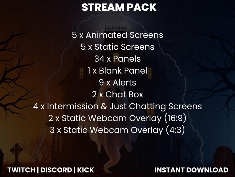 Ghost Stream Layout Halloween Ghost Stream Overlay Pack | Haunted House Stream Pack With ...