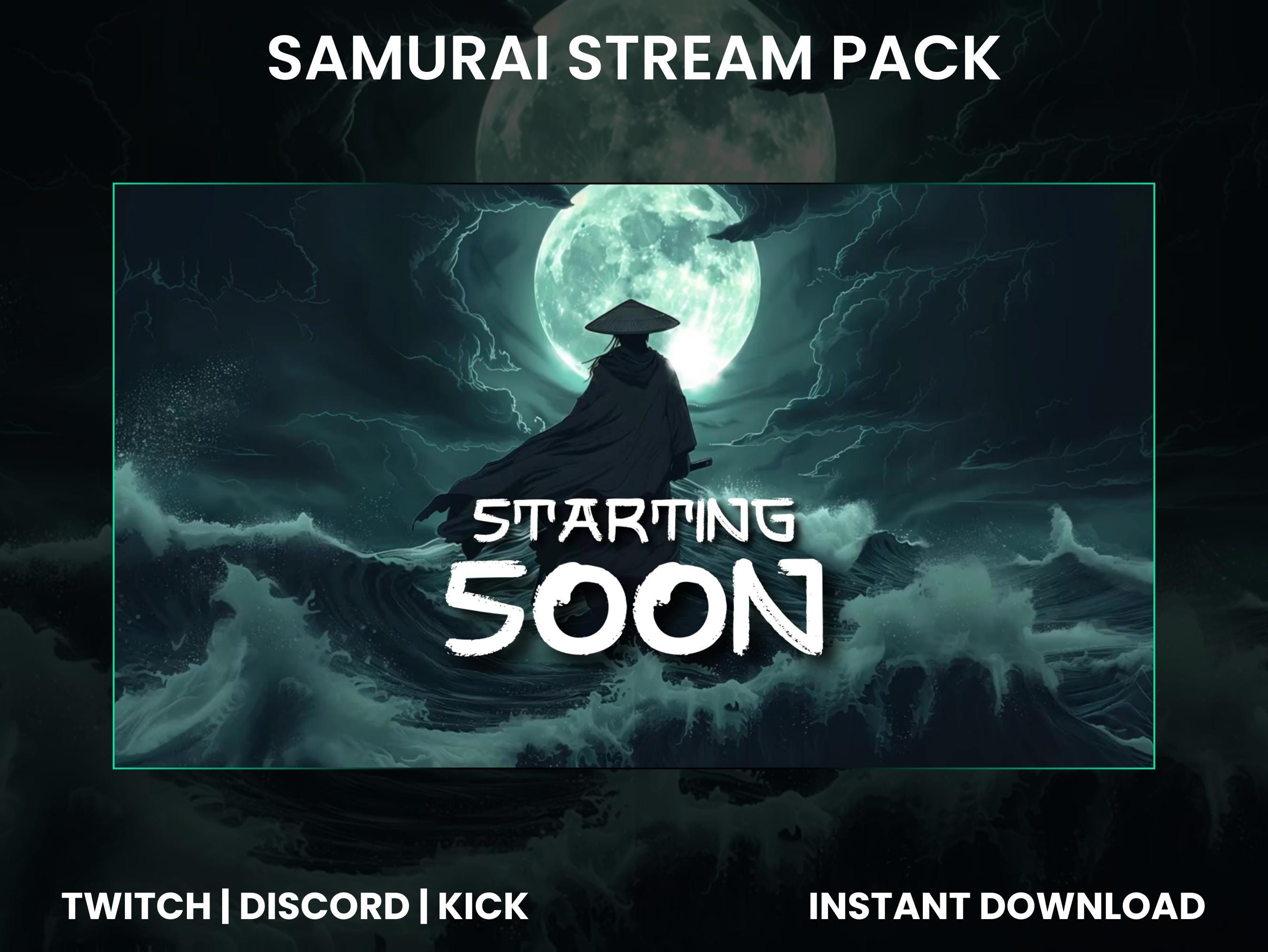 Samurai Twitch Stream Pack | Twitch Screen Overlay | Twitch Panels ...