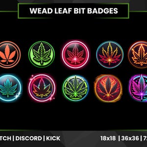 Weed Leaf Bit Anstecker | Twitch Bit Abzeichen | Twitch Sub Abzeichen | 420 Feiern | Gründer-Bit-Abzeichen | Twitch Bits | Unkraut | Discord | Kick