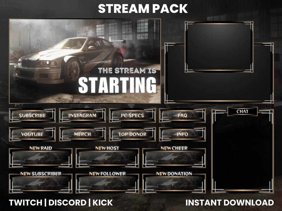 Flo Racing Overlay Racing Car Stream Pack | Twitch Screen Overlay | Webcam Overlay ...