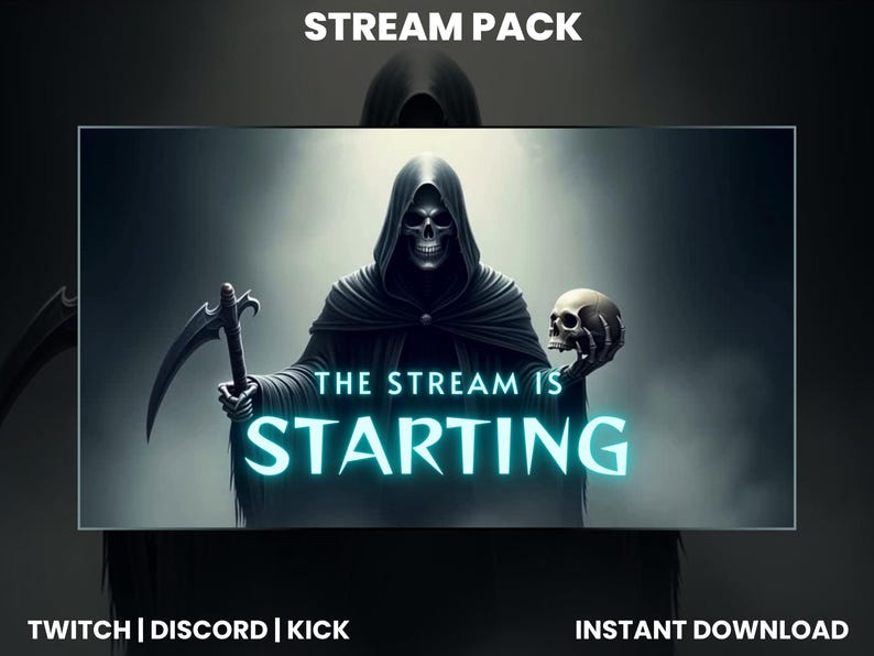 Grim Reaper Stream Pack for Twitch, Youtube, and Kick | Dark Horror ...