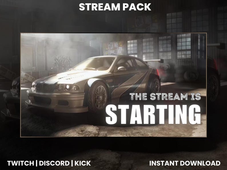 Racing Car Stream Pack | Twitch Screen Overlay | Webcam Overlay ...