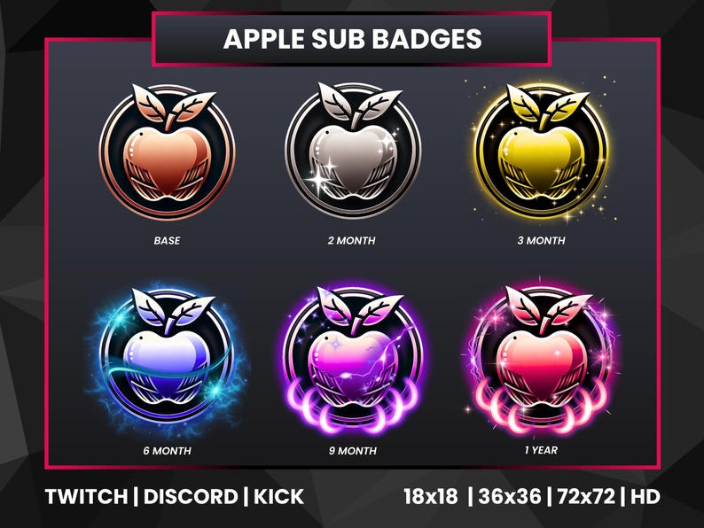 Twitch Sub Badges | Bit Badges Twitch | Twitch Badges | Discord | Kick ...