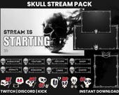 Skull Twitch Stream Pack | Twitch Screen Overlay | Twitch Panels | Twitch Animated Screens | Webcam Overlay | Twitch Alerts | Animated Emote