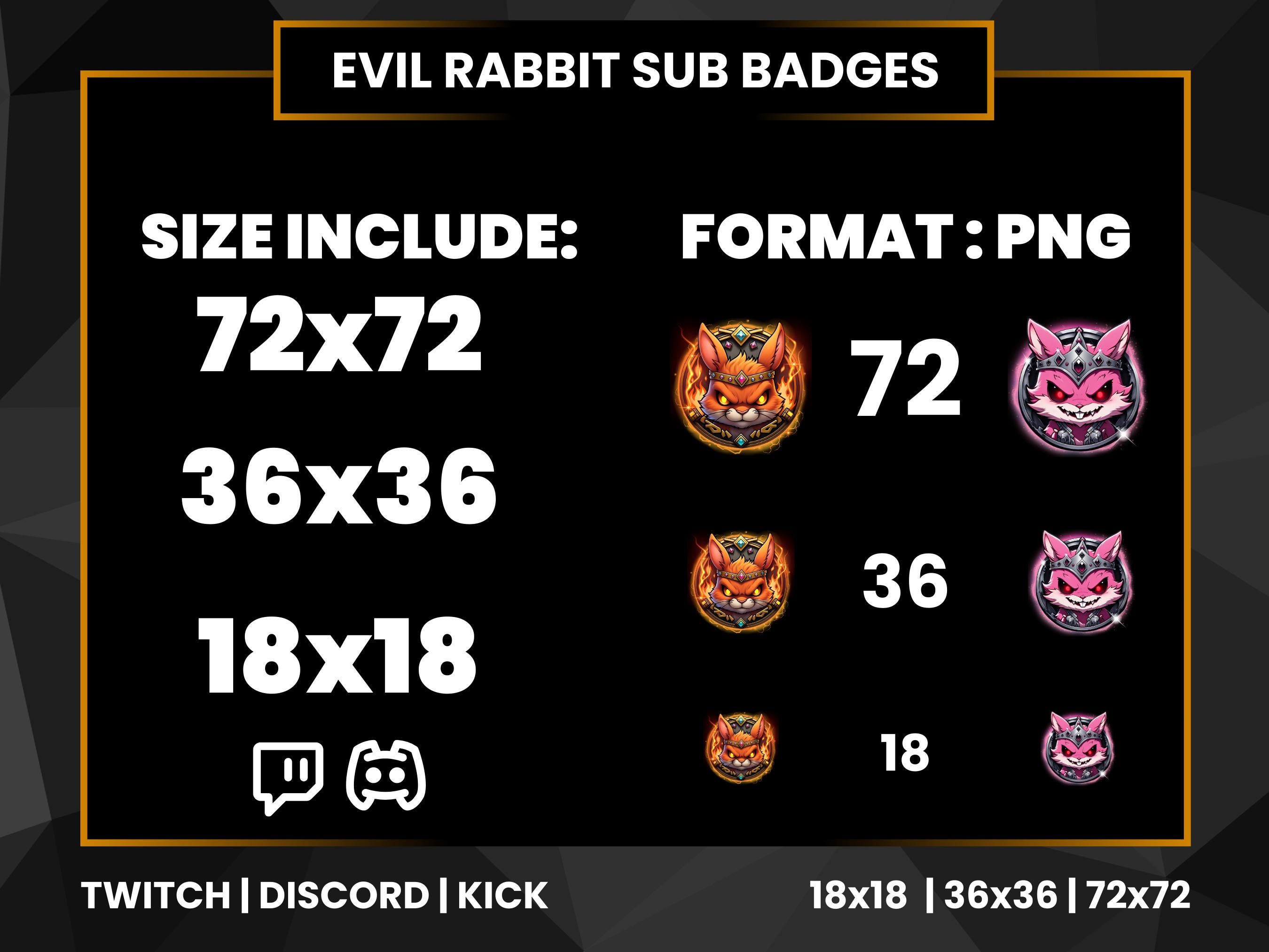Steam Rabbit Badges Evil Bunny Badges | Twitch Sub Badges | Bit Badges Twitch | Twitch ...