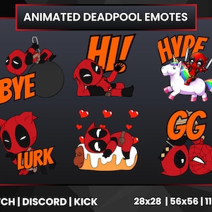 Animated Deadpool Emotes | Twitch Emotes | Text Emotes | Animated Twitch Emotes | Animated Text Emotes | Cute Deadpool | Chibi Deadpool