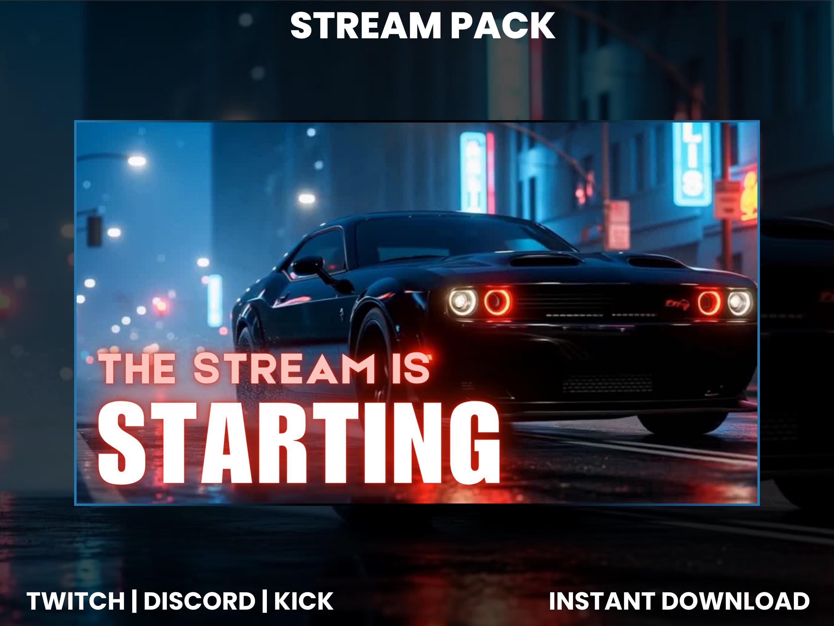 Racing Stream Overlay Pack for OBS Twitch Kick – Sports Car Stream ...