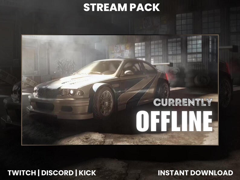 Racing Car Stream Pack | Twitch Screen Overlay | Webcam Overlay ...