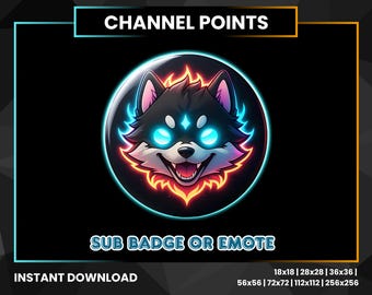 Vuurwolfkanaalpunt | Twitch-kanaalpunten | Twitch-kijkerbeloningsbadge | Subbadge | Bitbadge Twitch | Twitch-emote | IJs en vuur