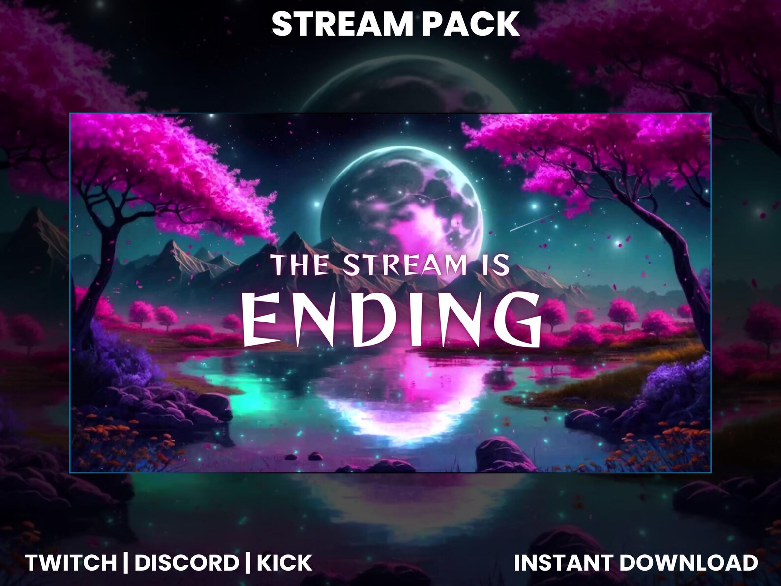 Animated Moonlight Twitch Stream Pack | Webcam Overlay | Twitch Chat ...