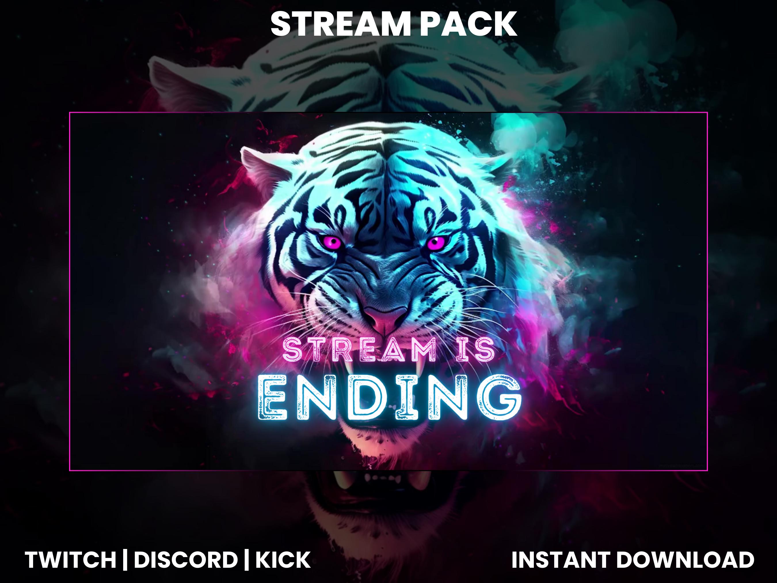 Tiger Rip Overlay White Tiger Twitch Stream Pack | Twitch Screen Overlay | Twitch Panels ...