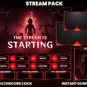 Twitch Stream Pack | Twitch Screen Overlay | Animated Screens | Webcam Overlay | Twitch Alerts | Twitch Widgets | Chat Box Overlay | Panels
