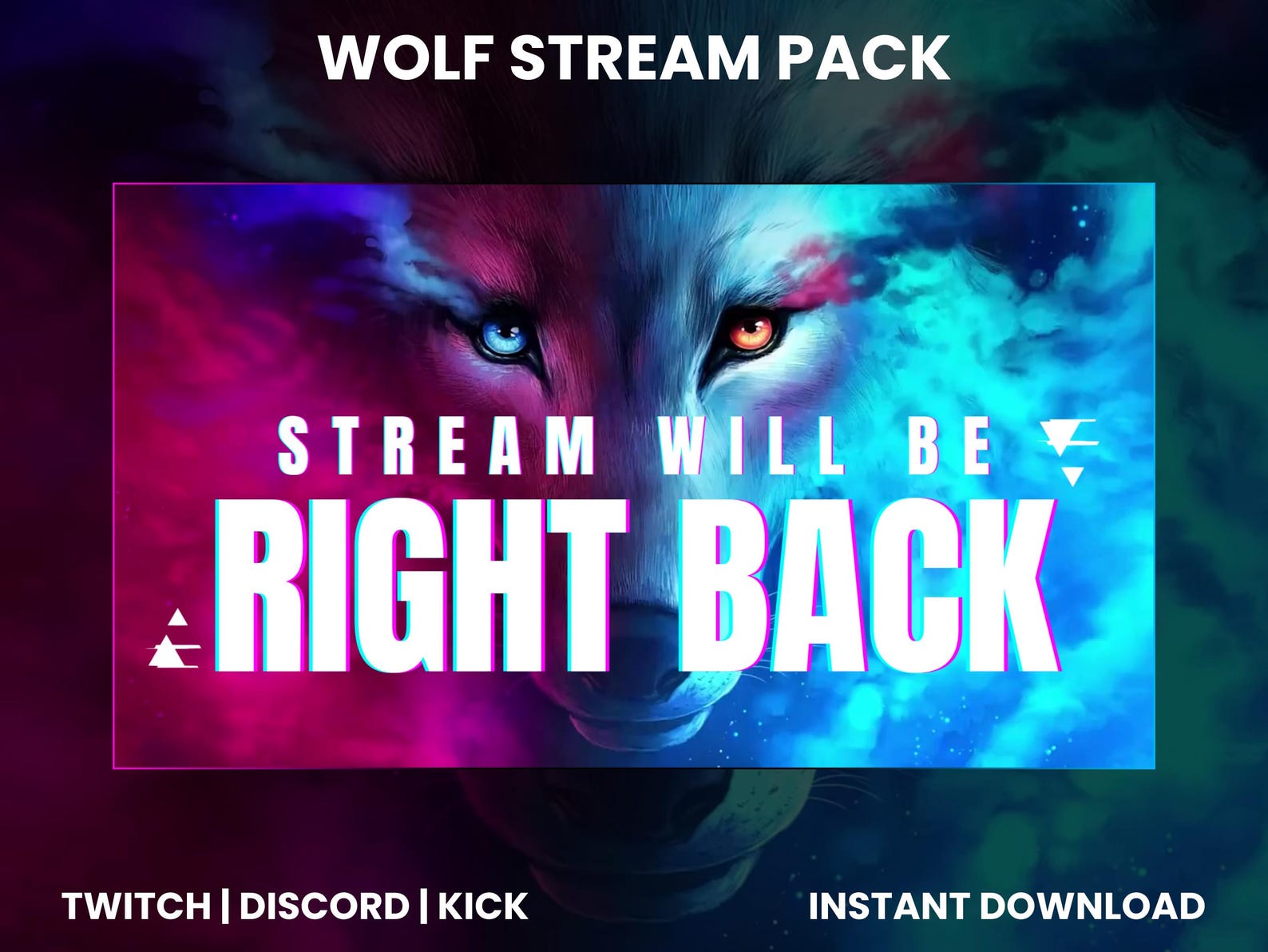 Red Blue Wolf Twitch Stream Pack | Twitch Screen Overlay | Twitch ...