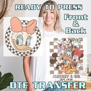 Mickey & Co Est 1928 Checkered Heat Press Transfer, DTF Transfers, Ready to Press, Direct to Film, Custom DTF, High Quality Print