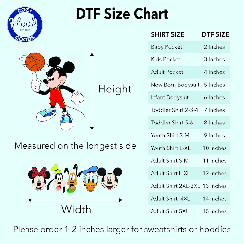 the measurements of a mickey mouse character