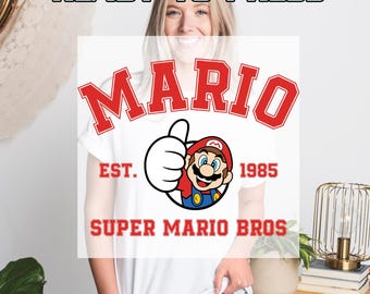 Mario Heat Press Transfer,  Super Mario DTF Transfer, Ready to Press Direct to Film Prints