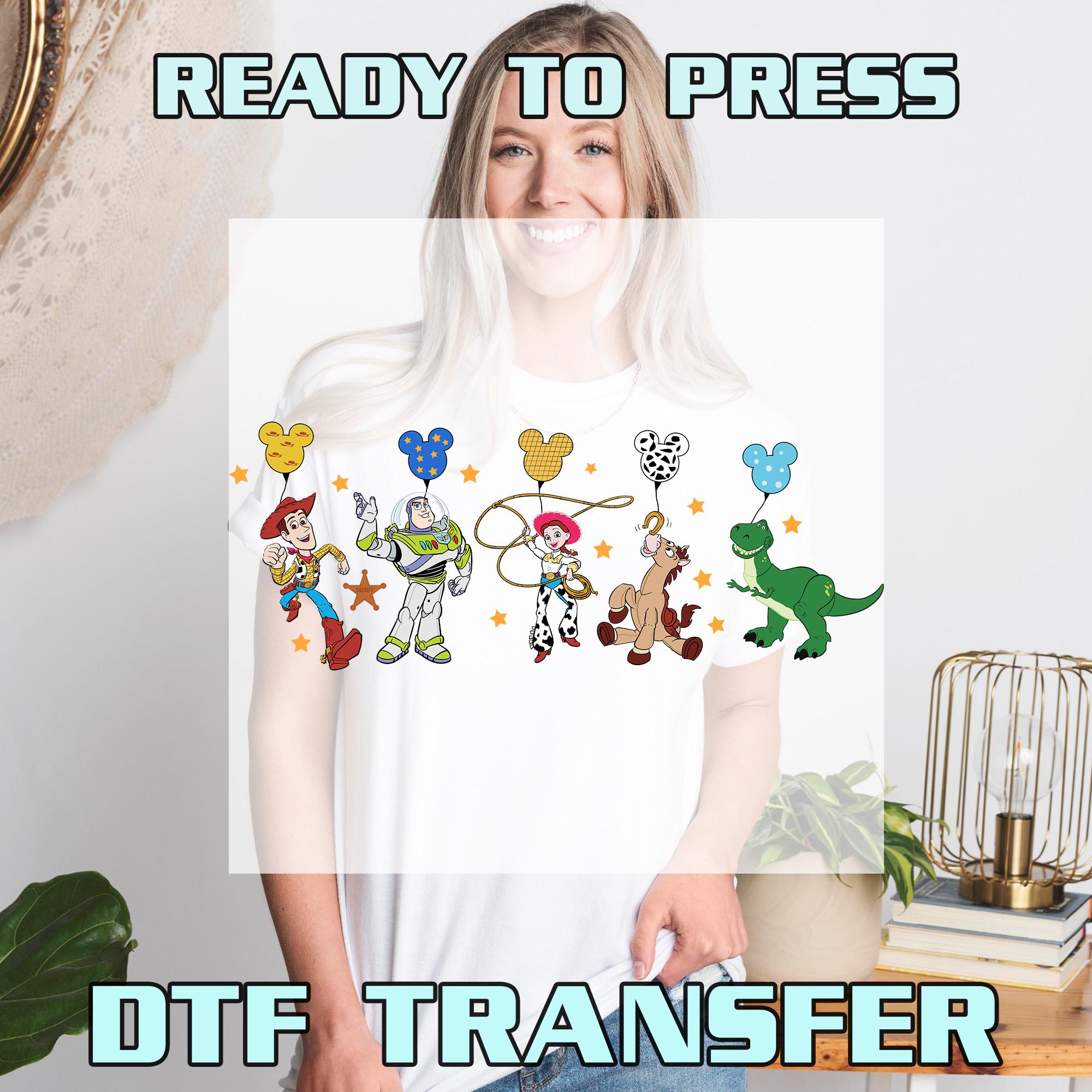 Toy Story Characters  Heat Press Transfer, Disney DTF Transfers, Ready to Press, Direct to Film,  High Quality Print, 081952