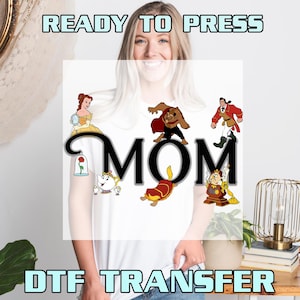Custom Disney Beauty And The Beast Family Heat Press Transfer, DTF Transfers, Ready to Press, Direct to Film, High Quality Print