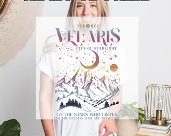 Velaris City of Starlight DTF Transfers, The Night Court Heat Press Transfers, Court Of Dreams, City Of Starlight Acotar, Bookish Girl Tee