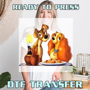 Lady and The Tramp Heat Press Transfer,  Disney DTF Transfer, Ready to Press Direct to Film Prints
