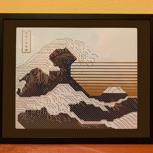 Blue Variant of the Circuit Board Art in an 8x10 inch frame