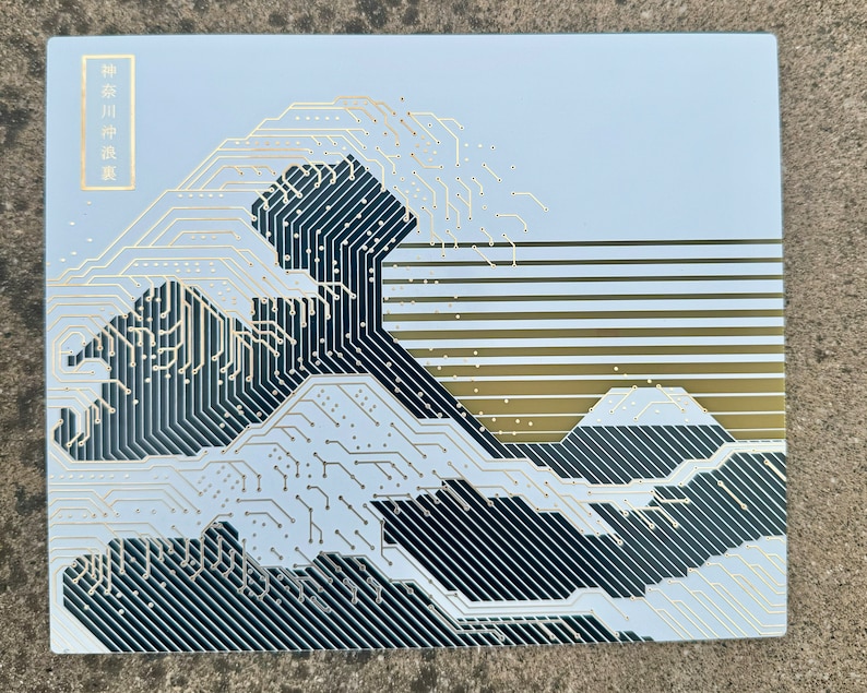 White Variant of the Circuit Board Art with Reflected Sunlight