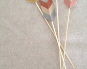 Rustic Chevron Cake Topper and Drink Stirrer  // Kraft Paper // Country Wedding