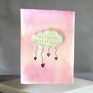 Handgefertigte Aquarell und Polymer Clay Blanko 13x18 Karte mit Umschlag