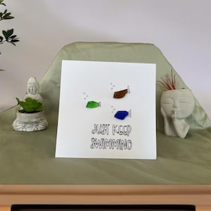 Wenskaart strandglas