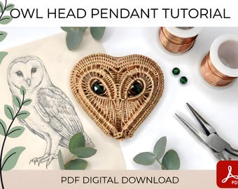 Wire Wrap Owl Head Pendant Tutorial: DIY Jewelry Making Course (Digital Download)