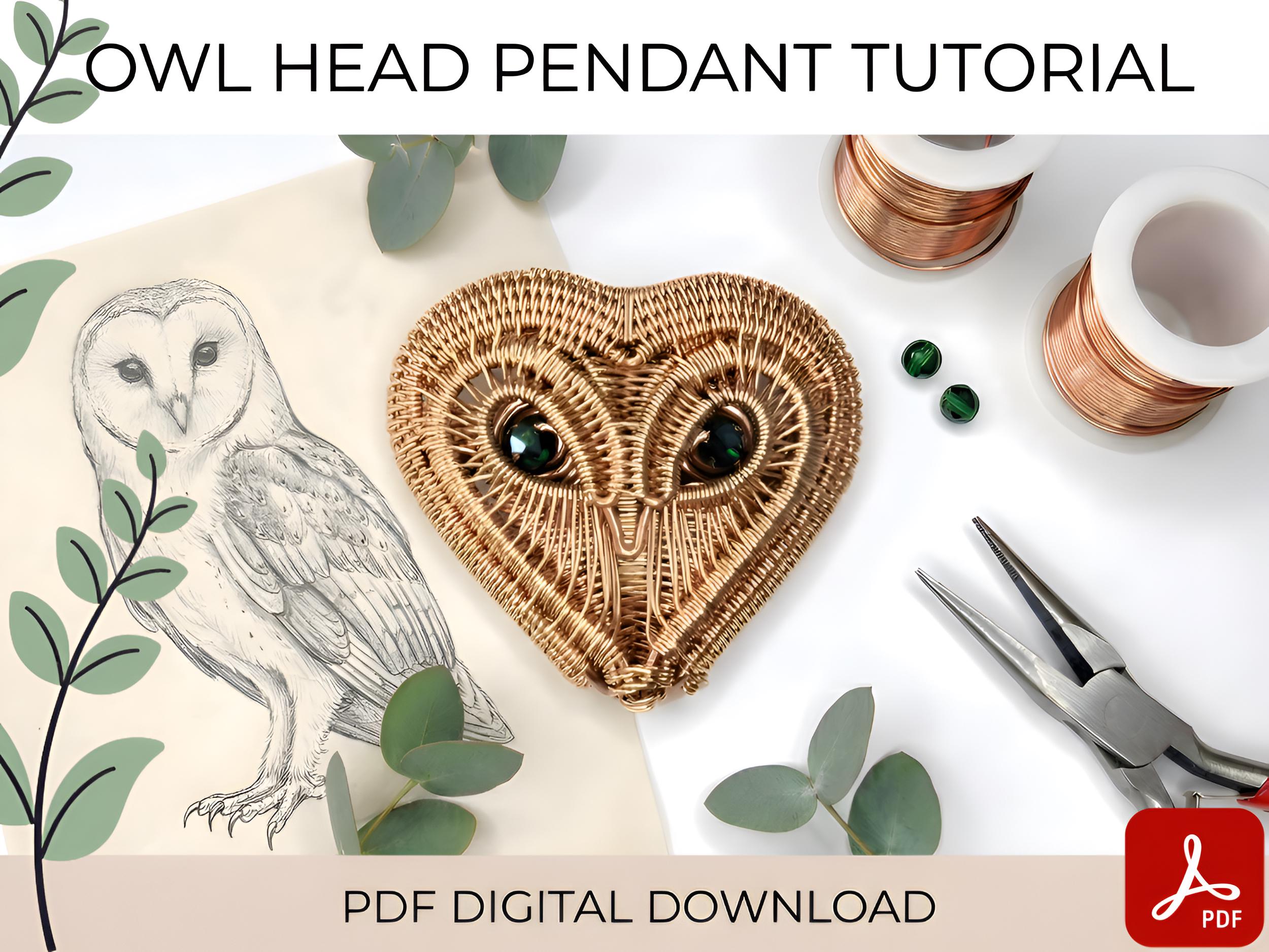 Wire Wrap Owl Head Pendant Tutorial: DIY Jewelry Making Course (Digital Download)