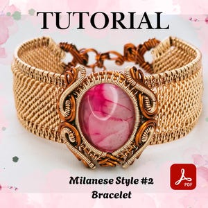 Tutorial de pulsera de alambre enrollado: estilo milanés n.° 2 (Descarga digital en PDF)