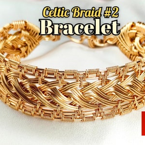 Wire Wrap Bracelet Tutorial Celtic Braid #2  – DIY Jewelry Making Course PDF, Step-by-Step Wire Weaving Pattern & Guide (Digital Download)