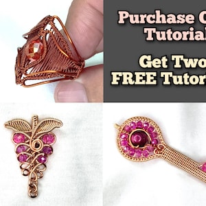 Tutorial de envoltura de alambre: Anillo, uva y llave, curso de creación de joyas DIY (descarga digital en PDF)