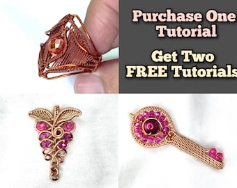 Wire Wrap Tutorial Bundle: Ring, Grape, Key Pendants (Digital Download)