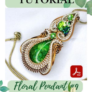 Floral Pendant Wire Wrap Tutorial, Calabash Inspired Jewelry Making (PDF Download)