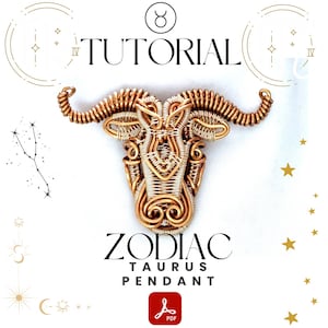 Tutoriel avec pendentif Taureau à enrouler : guide de fabrication de bijoux DIY (téléchargement numérique)