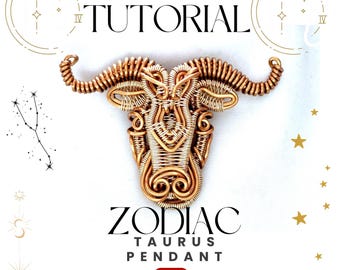 Wire Wrap Taurus Pendant Tutorial: DIY Jewelry Making Guide (Digital Download)
