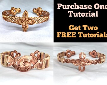 Wire Wrap Bracelet Bundle Tutorial: Flower, Eye & Clover (PDF Digital Download)
