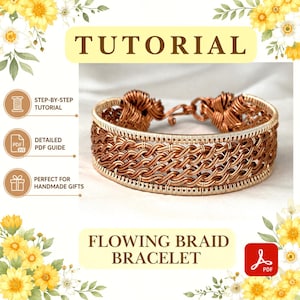 Handledning för trådlindade armband: Böljande fläta, DIY-smyckeskurs (PDF-nedladdning)