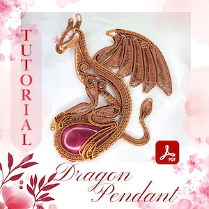 Tutorial de colgante de dragón con alambre enrollado: Guía para hacer joyas DIY (Descarga digital)