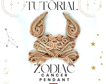Wire Wrap Tutorial: Cancer Zodiac Pendant, DIY Jewelry (Digital Download)