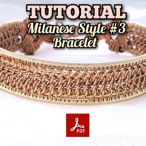 Wire Wrap Bracelet Tutorial Milanese Style #3– DIY Jewelry Making Course, Step-by-Step Wire Weaving Pattern 280 Images(PDF Digital Download)