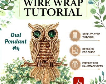 Wire Wrap Owl Pendant #4 Tutorial: DIY Jewelry Making (Digital Download)