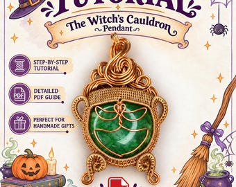 Wire Wrapped Tutorial: Witch Cauldron Pendant, Halloween Jewelry DIY