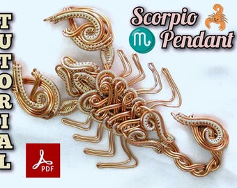 Wire Wrap Tutorial – Scorpio Pendant, DIY Zodiac Jewelry Making PDF Course, Step-by-Step Wire Wrapping Guide 522 Images (Digital Download)