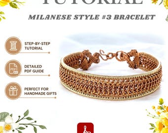 Wire Wrap Bracelet Tutorial: Milanese Style #3, DIY Jewelry Course (PDF Digital Download)